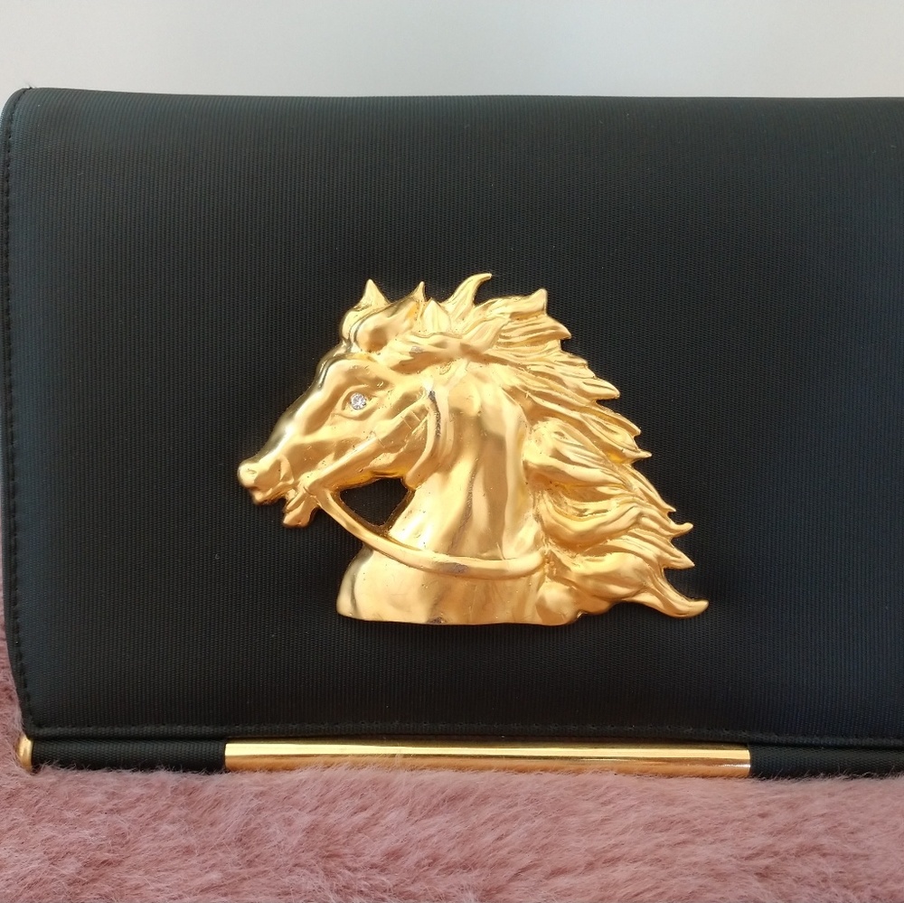 Vintage Black and Gold Shoulder Bag